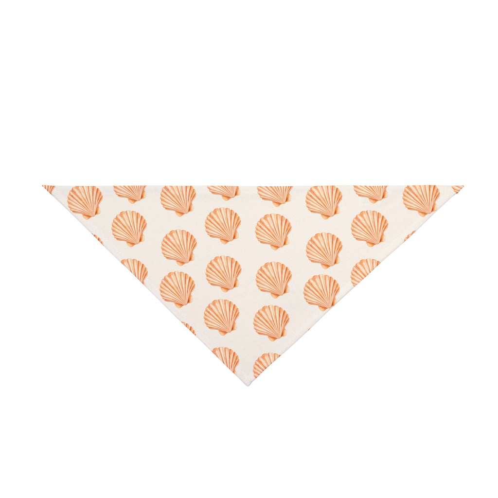 Seashell Pet Bandana — Coastal Dog & Cat Bandana in Soft Peach Shell Print | Tropical