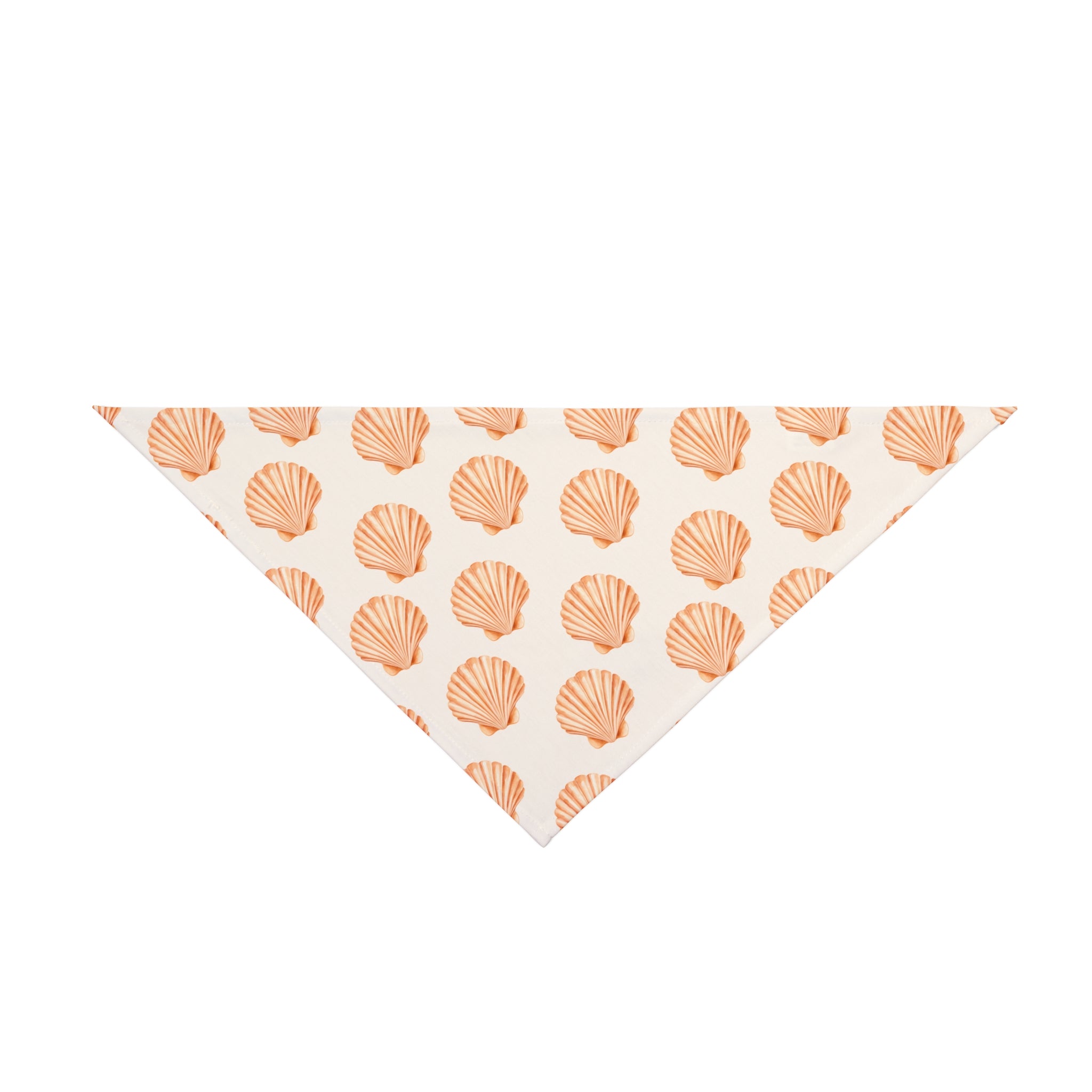 Seashell Pet Bandana — Coastal Dog & Cat Bandana in Soft Peach Shell Print | Tropical
