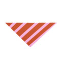 Striped Pink & Rust Pet Bandana — Modern Diagonal Stripe Dog & Cat Accessory | Tropical