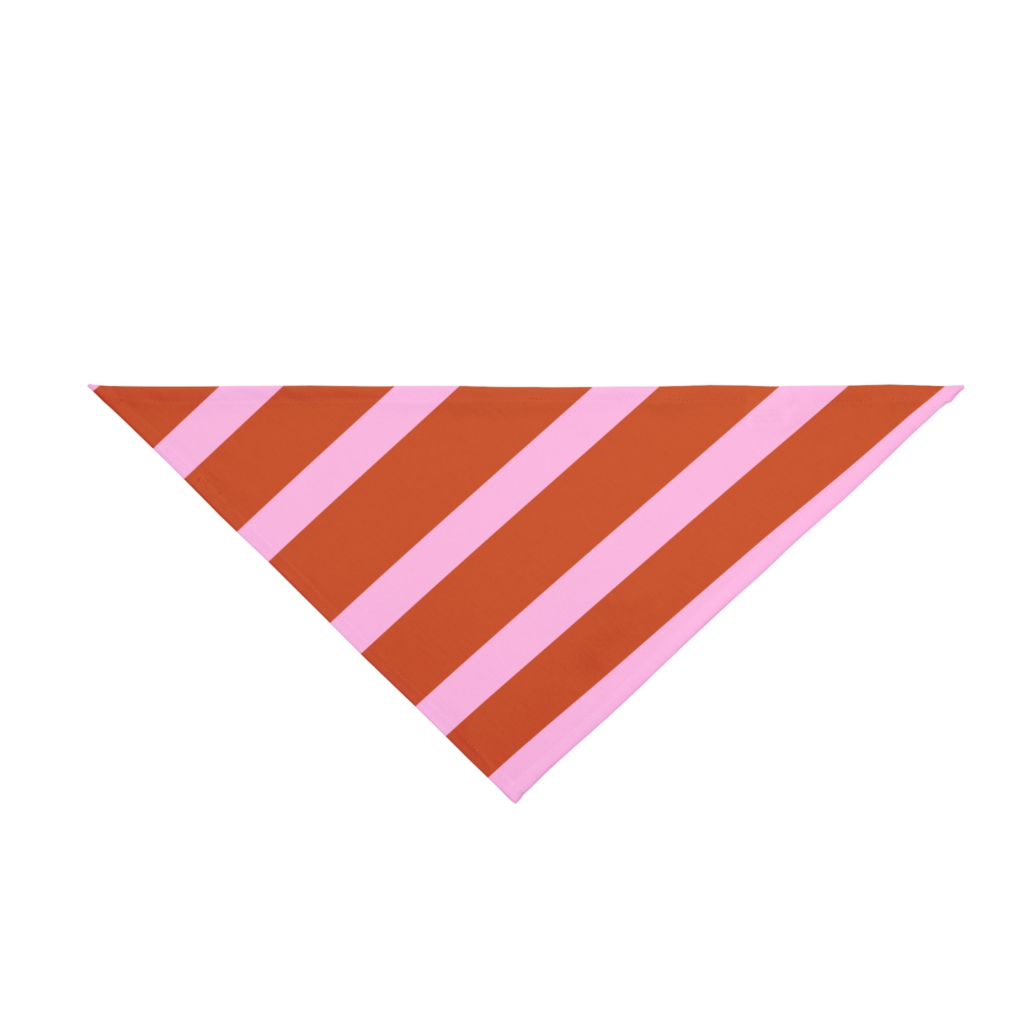 Striped Pink & Rust Pet Bandana — Modern Diagonal Stripe Dog & Cat Accessory | Tropical