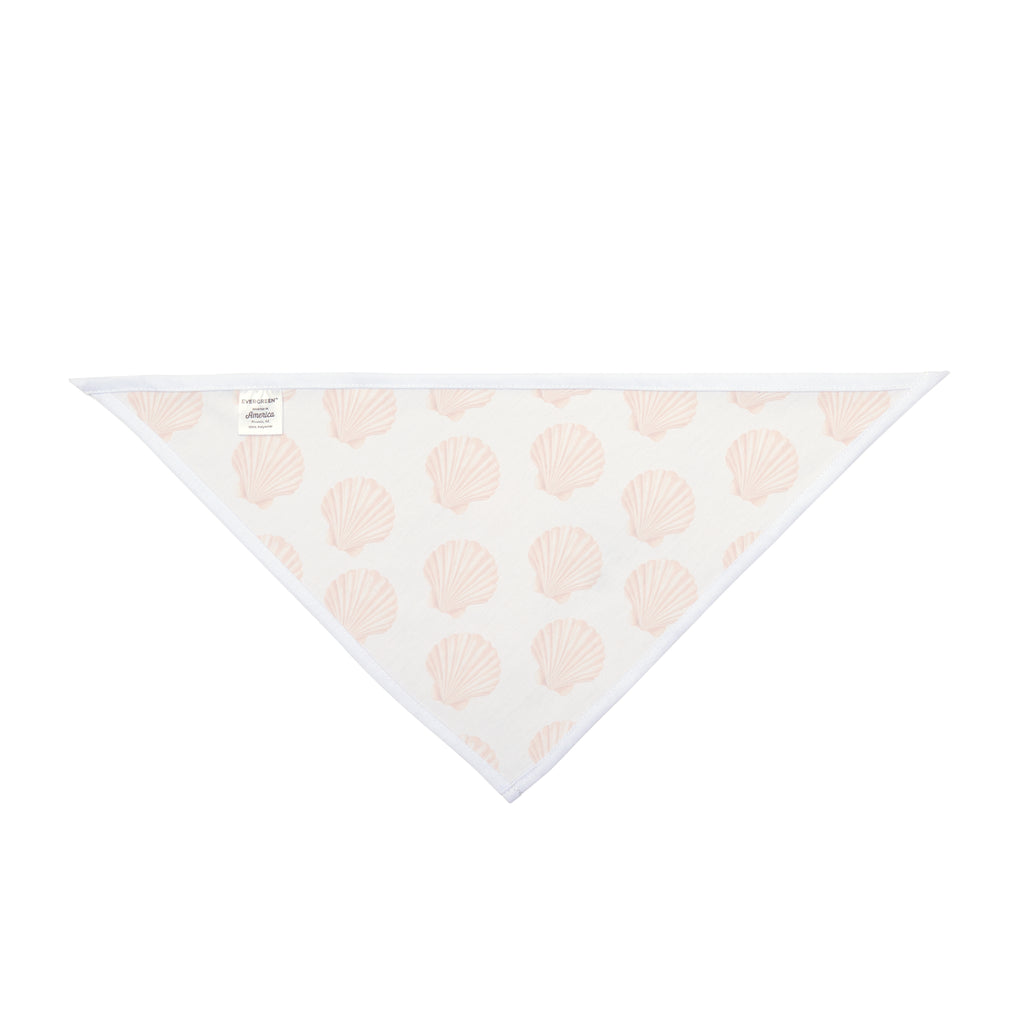 Seashell Pet Bandana — Coastal Dog & Cat Bandana in Soft Peach Shell Print | Tropical