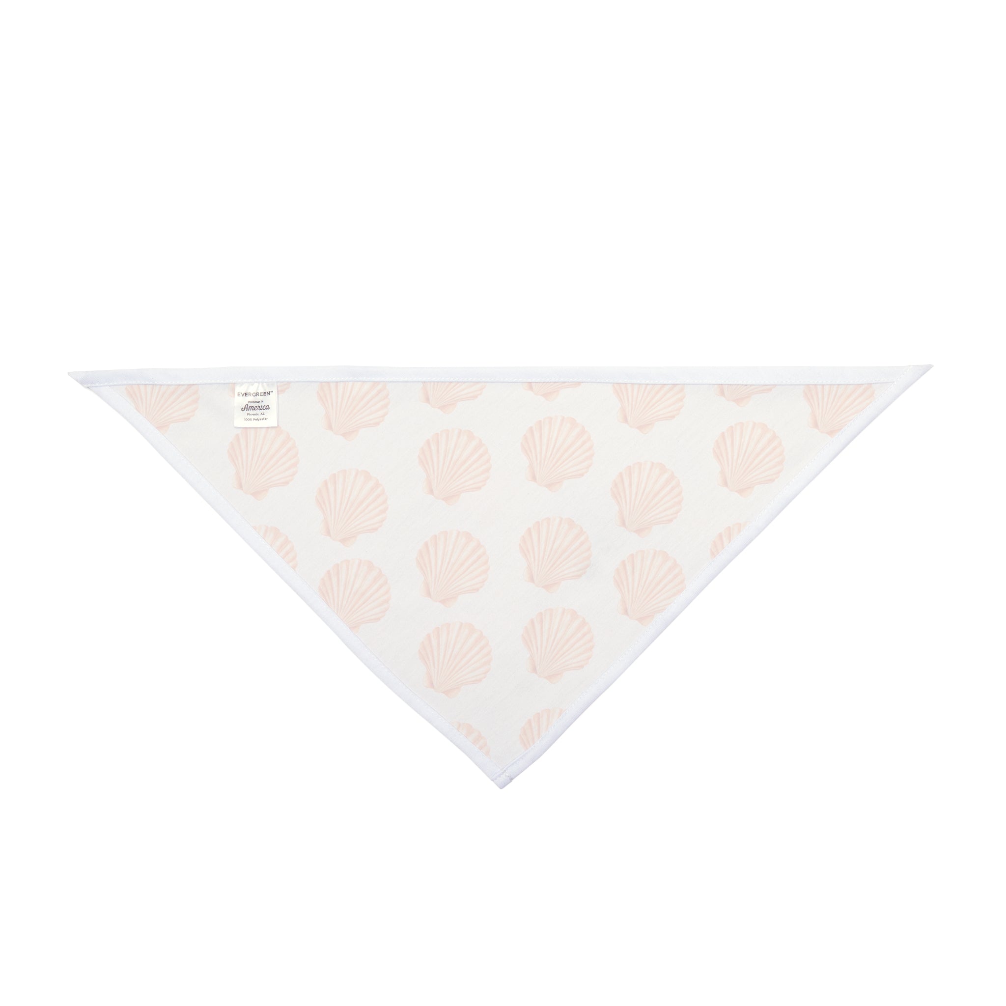 Seashell Pet Bandana — Coastal Dog & Cat Bandana in Soft Peach Shell Print | Tropical
