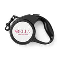 Personalized Retractable Dog Leash — Custom Name Bella Design