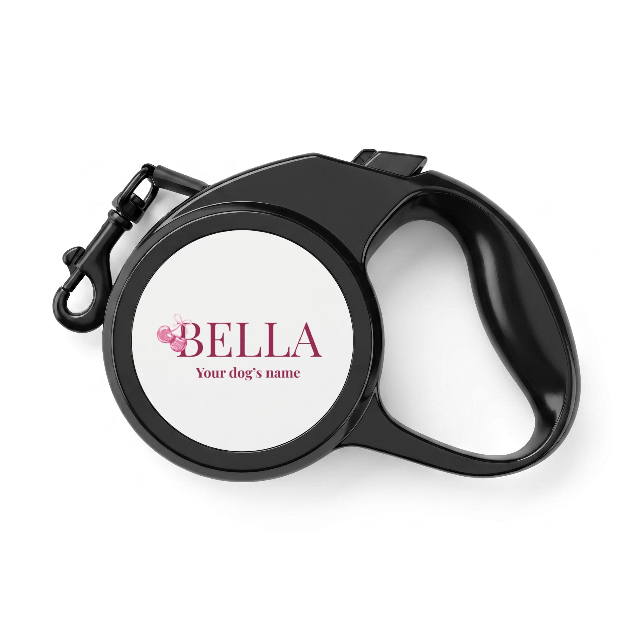 Personalized Retractable Dog Leash — Custom Name Bella Design