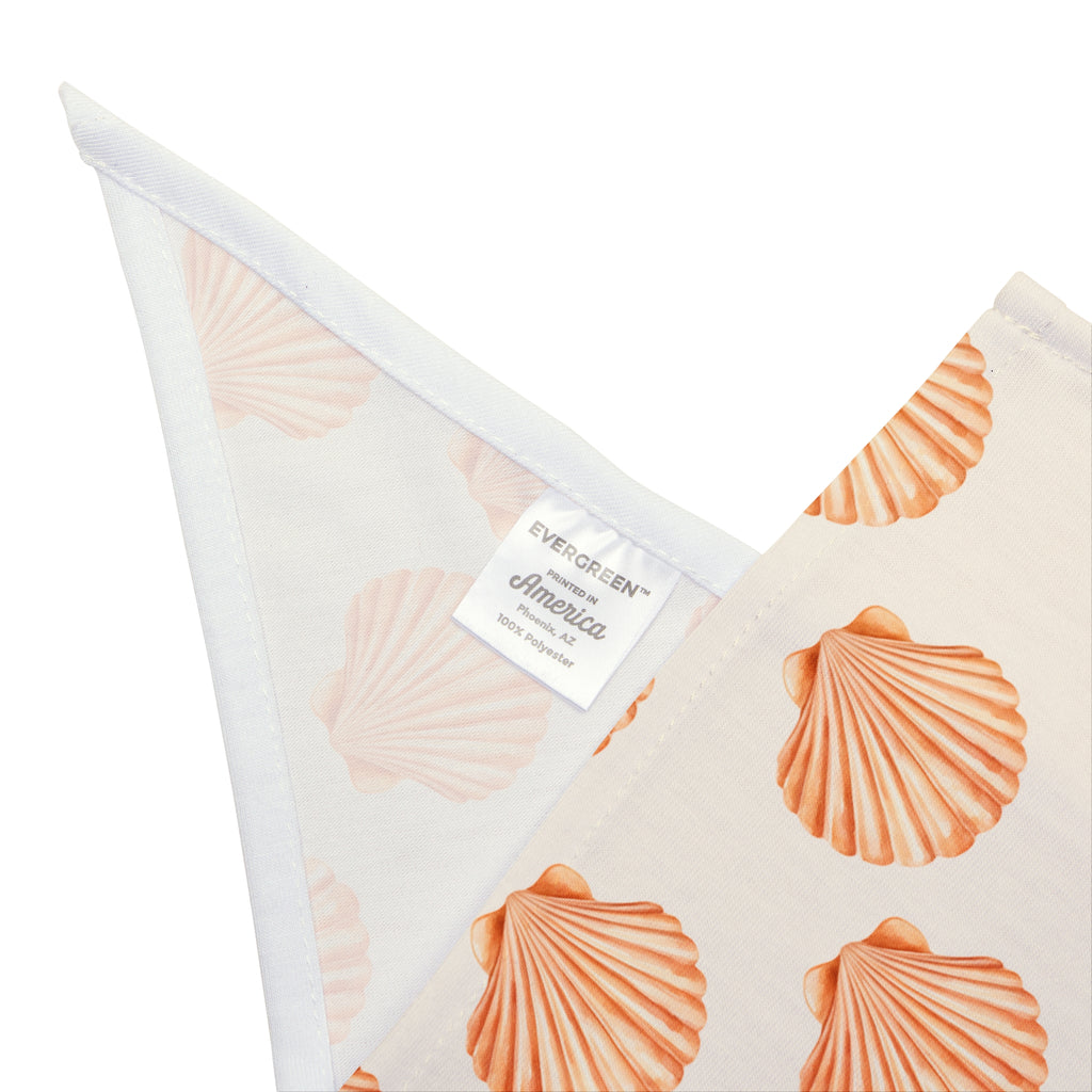 Seashell Pet Bandana — Coastal Dog & Cat Bandana in Soft Peach Shell Print | Tropical