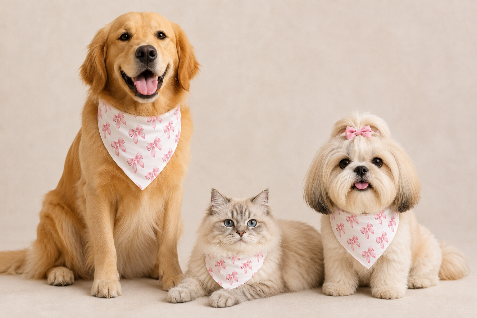 Pink Bow Pet Bandana | Bella's Paws
