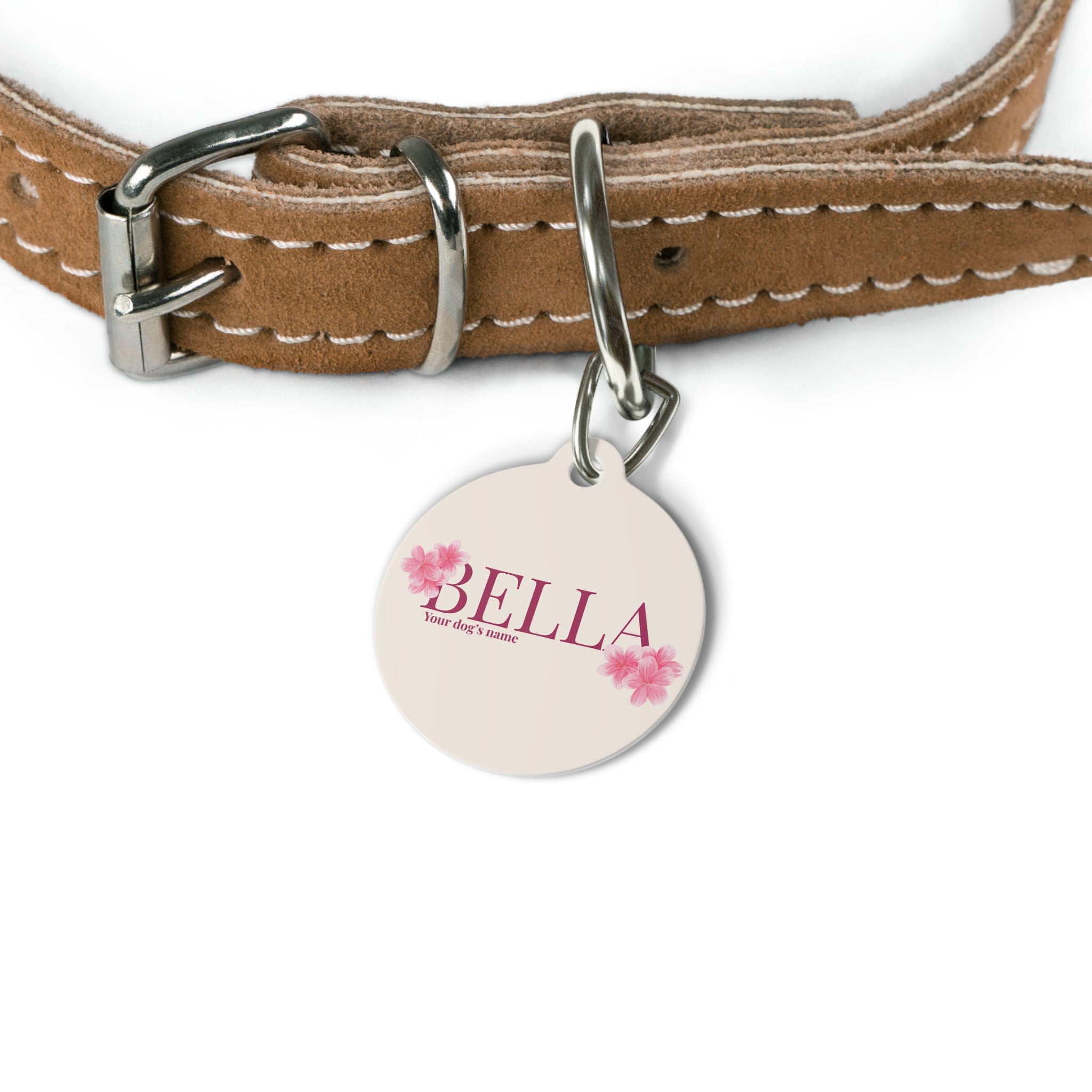 Personalized Pet Tag — Bow Collection (Pink Cherry Blossoms)