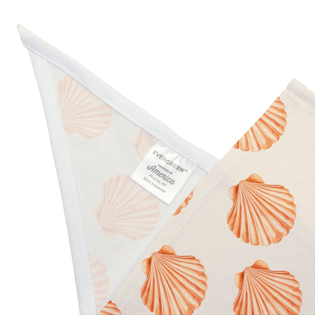Seashell Pet Bandana — Coastal Dog & Cat Bandana in Soft Peach Shell Print | Tropical