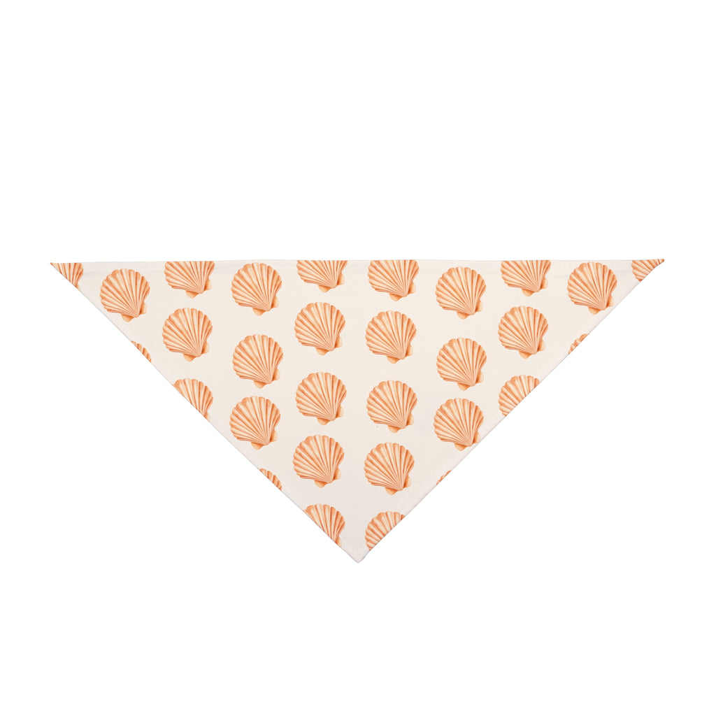 Seashell Pet Bandana — Coastal Dog & Cat Bandana in Soft Peach Shell Print | Tropical