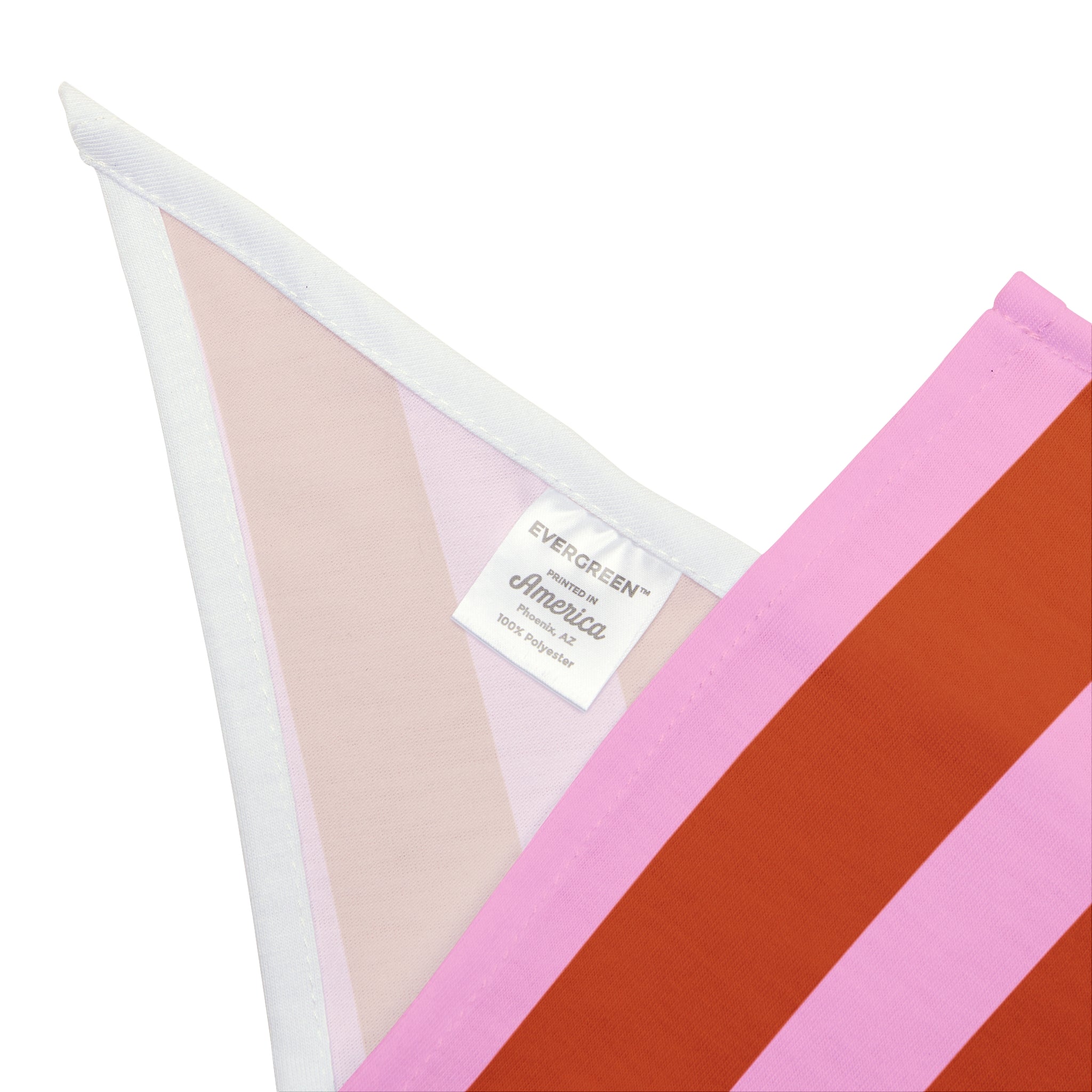 Striped Pink & Rust Pet Bandana — Modern Diagonal Stripe Dog & Cat Accessory | Tropical