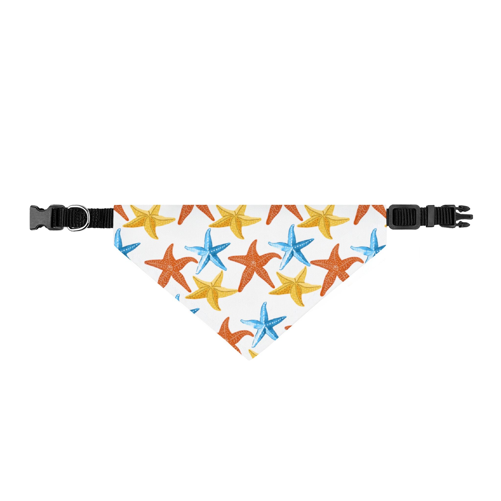 Pet Bandana — Colorful Watercolor Starfish Clip-On Collar Accessory | Tropical