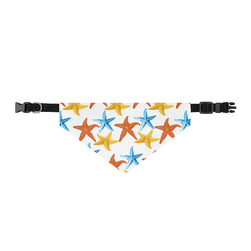 Pet Bandana — Colorful Watercolor Starfish Clip-On Collar Accessory | Tropical