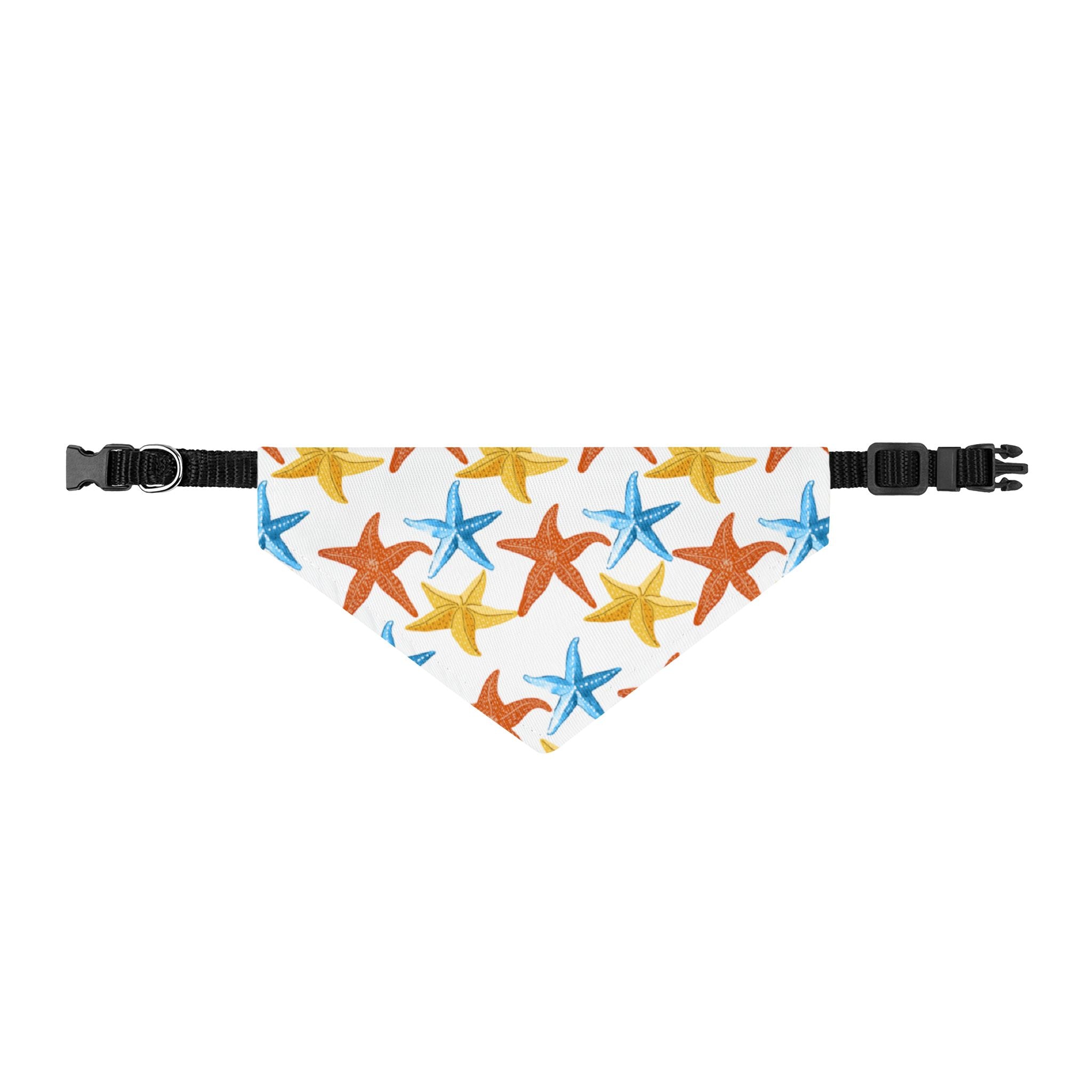 Pet Bandana — Colorful Watercolor Starfish Clip-On Collar Accessory | Tropical
