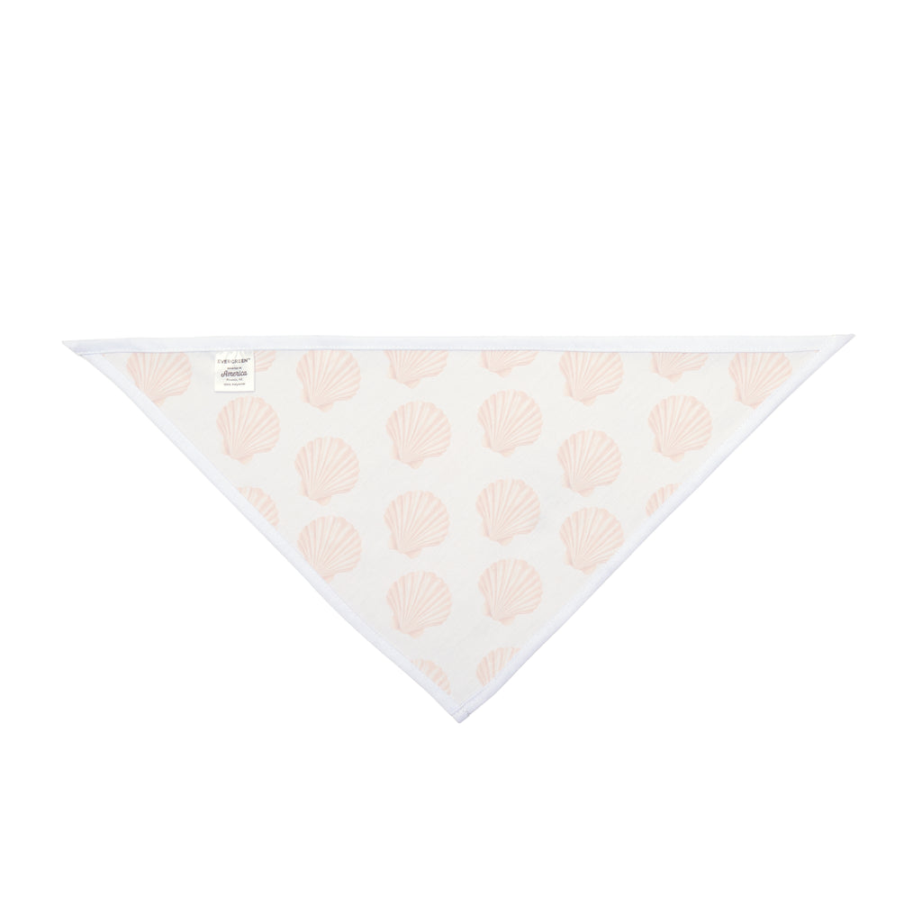 Seashell Pet Bandana — Coastal Dog & Cat Bandana in Soft Peach Shell Print | Tropical
