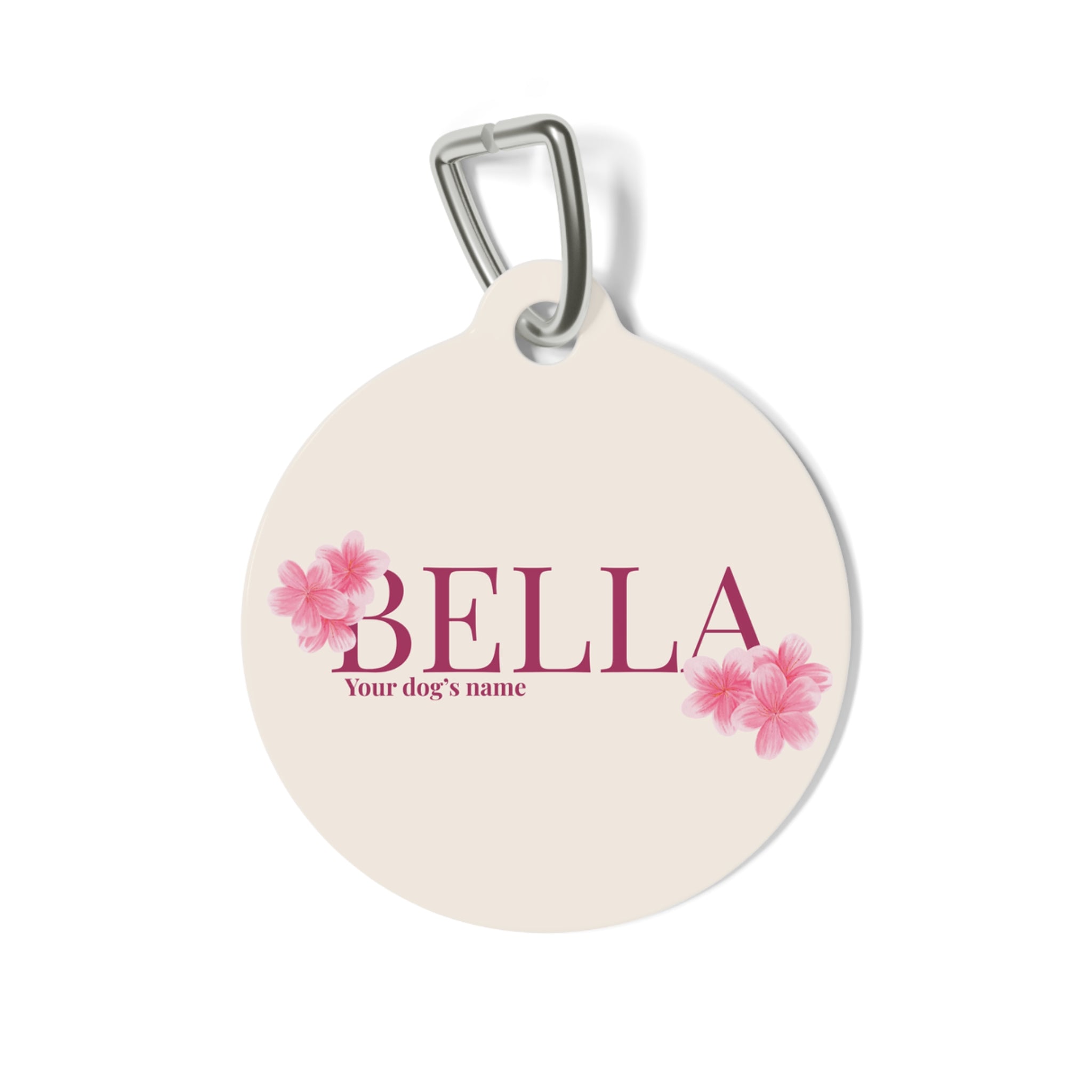 Personalized Pet Tag — Bow Collection (Pink Cherry Blossoms)